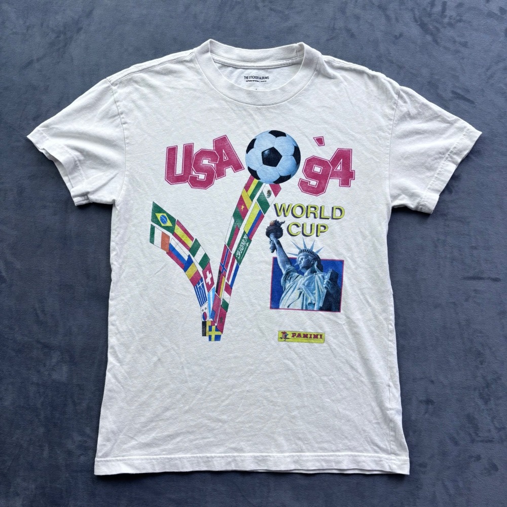 Panini FIFA World Cup History USA 94 Graphic T-Shirt Small White Soccer Statue
